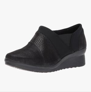 Clarks Womens Caddell Denali wedge shoes Black women’s size 9